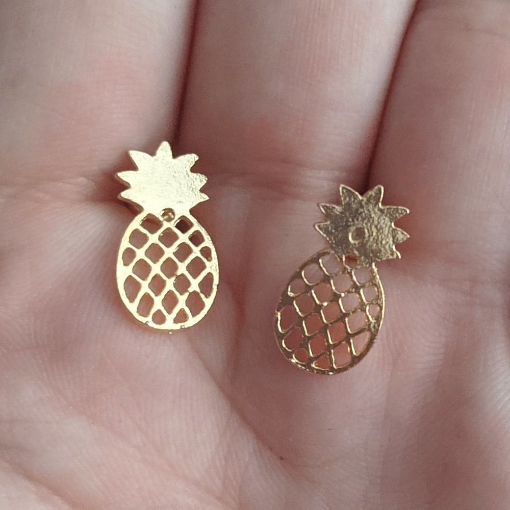 Gold Pineapple Earrings